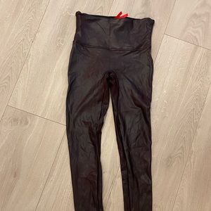 Spanx Faux Leather Leggings Wine